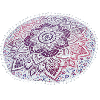 Mandala Towel with Terry Backing Floral 180cm  