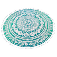 Mandala Towel with Terry Backing Leaf 180cm  