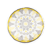 Turkish Towel Boho Round 150cm Yellow