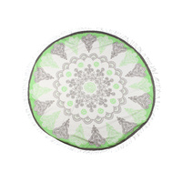 Turkish Towel Boho Round 150cm Green