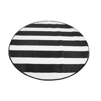 Round Outdoor Reversible Mat Weatherproof Nautical Design 200cm Diameter