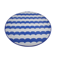 Round Outdoor Reversible Mat Weatherproof Wave Design 200cm Diameter