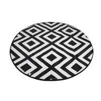 Round Outdoor Reversible Mat Weatherproof Navaho Design 200cm Diameter