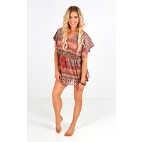 Patterned Beach Dress One Size Fits Most