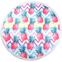 Round Beach Towels 150cm Microfibre Pineapple
