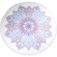 Round Beach Towels 150cm Microfibre White