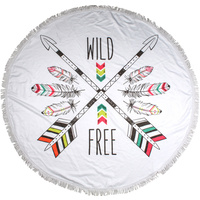 Round Beach Towels 150cm Microfibre American 