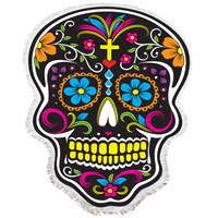 Skull Shape Towel Design Black