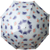 Beach Umbrella 180cm Striped Palm Design