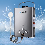 Portable Gas Water Heater 8L/Min With Pump Lpg System Grey