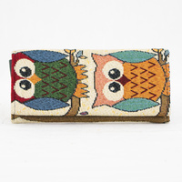 Double Owl Solid Stitch Wallet Purse