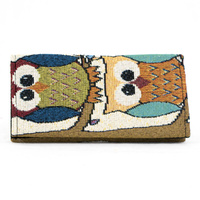 Double Owl Multi Stitch Wallet Purse