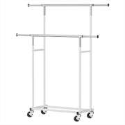 Clothes Rack Double Rod Airer Rail Coat Stand Adjustable Hanger