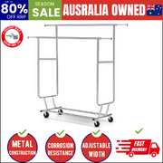 Clothes Rack Airer Double Rail Coat Stand Adjustable Hanger