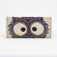 Owl Wallet Purse with Purple Background