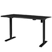 Roskos I Electric Motorised Height Adjustable Standing Desk Sit Stand Table Curved 140cm Black