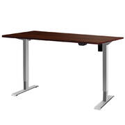 Standing Desk Sit Stand Table Height Adjustable Motorised Electric Grey Frame 100cm Walnut
