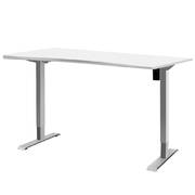 Standing Desk Sit Stand Table Height Adjustable Motorised Frame Riser 140cm Curved Desk Top