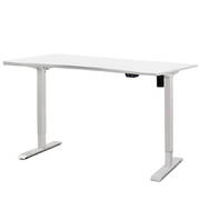 Artiss Roskos I Electric Motorised Height Adjustable Standing Desk Sit Stand Table Curved 140cm White