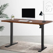 Electric Black and Brown Sit-Stand Desk