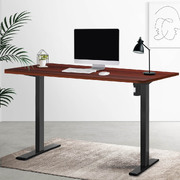 Electric Standing Desk Motorised Sit Stand Desks Table Black Walnut 140cm