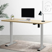 Motorised Sit-Stand Desks: Electric Standing Desk in Grey Oak | 140cm