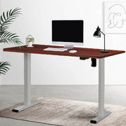 Electric Standing Desk Motorised Adjustable Sit Stand Desks Grey Walnut