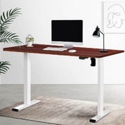 Electric Standing Desk Motorised Sit Stand Desks Table White Walnut 140cm