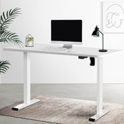 Electric Standing Desk Motorised Sit Stand Desks Table White 140cm