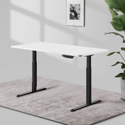 Enhance Productivity and Style with our 120cm White Standing Desk - Adjustable Height, Dual Motor Electric, Black Frame