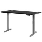 Electric Motorised Height Adjustable Standing Desk - Grey Frame with 160cm Black Top