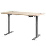 Electric Motorised Height Adjustable Standing Desk - Grey Frame with 160cm White Oak Top