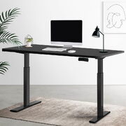 Stylish Workstation Black Electric Height Adjustable Sit-Stand Desk