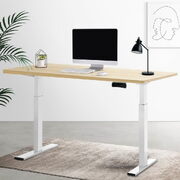 Electric Adjustable Sit-Stand Desk - White Oak | 120cm | Ergonomic Office Furniture
