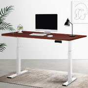 Electric Adjustable Sit-Stand Desk - White Walnut | 140cm | Ergonomic Office Furniture
