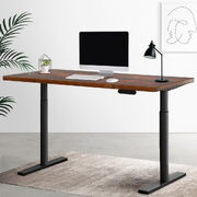 Contemporary 140cm Electric Standing Desk in Black Brown