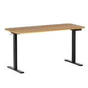 Motorised Electric Standing Desk 140cm Height Adjustable Home Office Desk Oak Black
