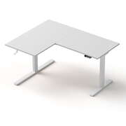 L-Shape Standing Desk Sit-Stand Height Adjustable Electric Motorised White