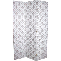 Fleur De Lis 3 Panel Room Divider With Print 120W X 180H