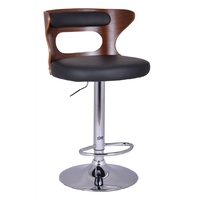 Luxury Style Noemi Wooden Bar Stool PU Leather
