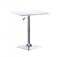 Set of 2 Square White Bar Tables with Gas Lift