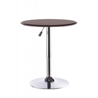 Set of 2 Round Chocolate Bar Tables with Gas Lift e