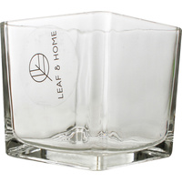 Hand Crafted Square Glass Vase 10 x 10cm