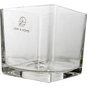 Hand Crafted Square Glass Vase 15 x 15cm