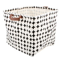Black Cross Cube Storage Basket 33 x 33 x 33cm
