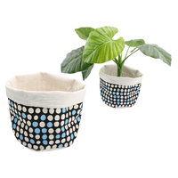 Blue Circles Medium Storage Basket 25 x 25cm