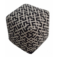 Black Woven Crosses Pouf 40 x 40 x 40cm 