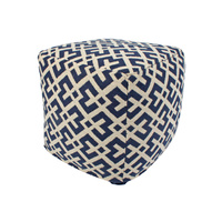 Blue Woven Crosses Pouf 40 x 40 x 40cm 