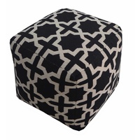  Black Woven Pouf 40 x 40 x 40cm 