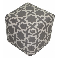   Grey Woven Pouf 40 x 40 x 40cm 